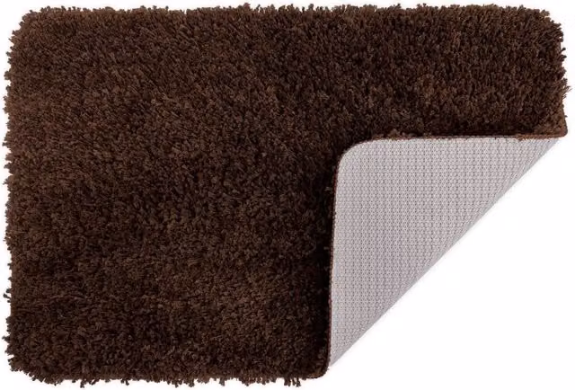 Allure Bath Fashions Shaggy Microfibre Non Slip Bath Mat, Brown, W: 40 cm, D: 60 cm