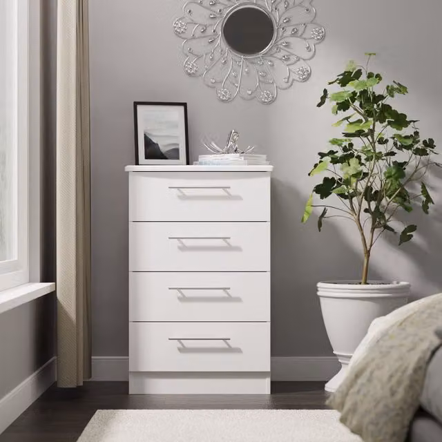 2 U Carlton 4 Drawer Midi Chest in White – 1