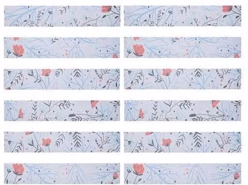 Living and Home 12pcs Hand-Painted Floral and Polka Dot Self-Adhesive PVC Stair Riser Stickers, Multicolour, Size: 18 x 100 cm