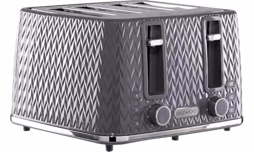 Daewoo Argyle Collection 4 Slice Toaster with Defrost, Reheat and Browning Control, Grey – 1