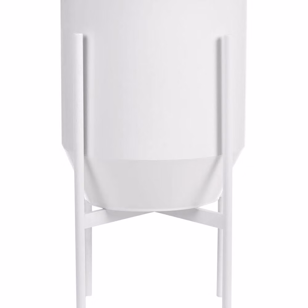Wyld and Coco Modern White Lacquered Metal Plant Stand, W/D/H: 33 x 33 x 62 cm – 2