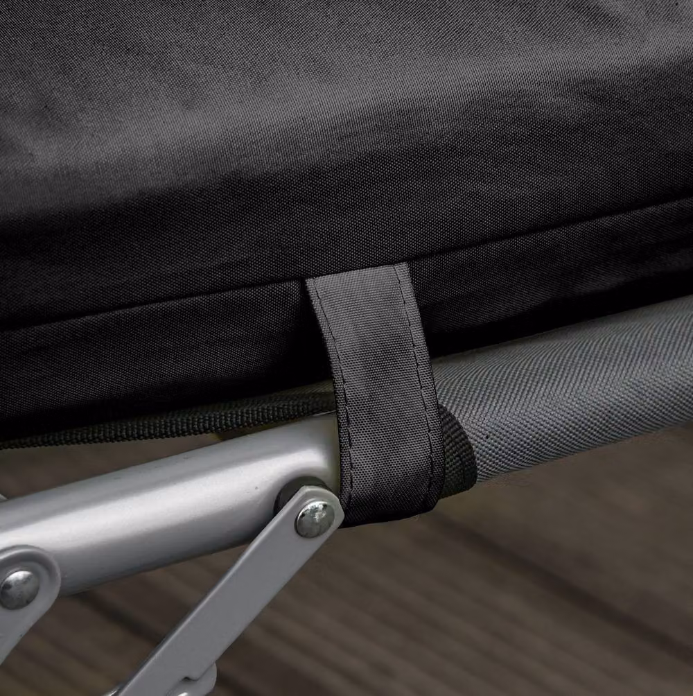 STILVORA Set of 2 Black Sun Lounger Cushions with Ties – 7