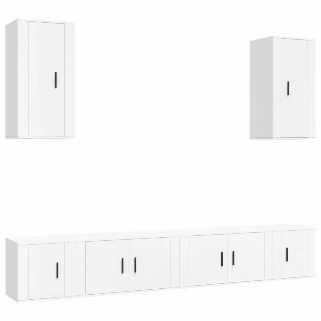 Berkfield Home 6 Piece White MDF TV Cabinet Set for your Living Room – 2