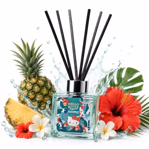 Hello Kitty Seasons Tropical Pineapple Reed Diffuser, 100ml – 2