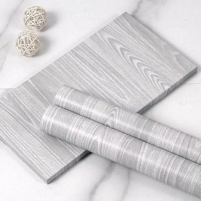 SPETLEK Grey Wood Effect Self Adhesive Vinyl Wrap, 5m