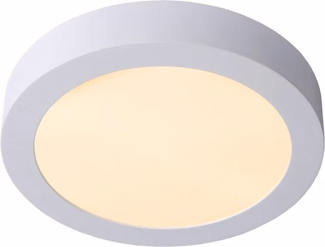 Lucide Brice-Led Modern Round Flush Ceiling Light, White, Diameter: 24 cm, IP44, Dimmable