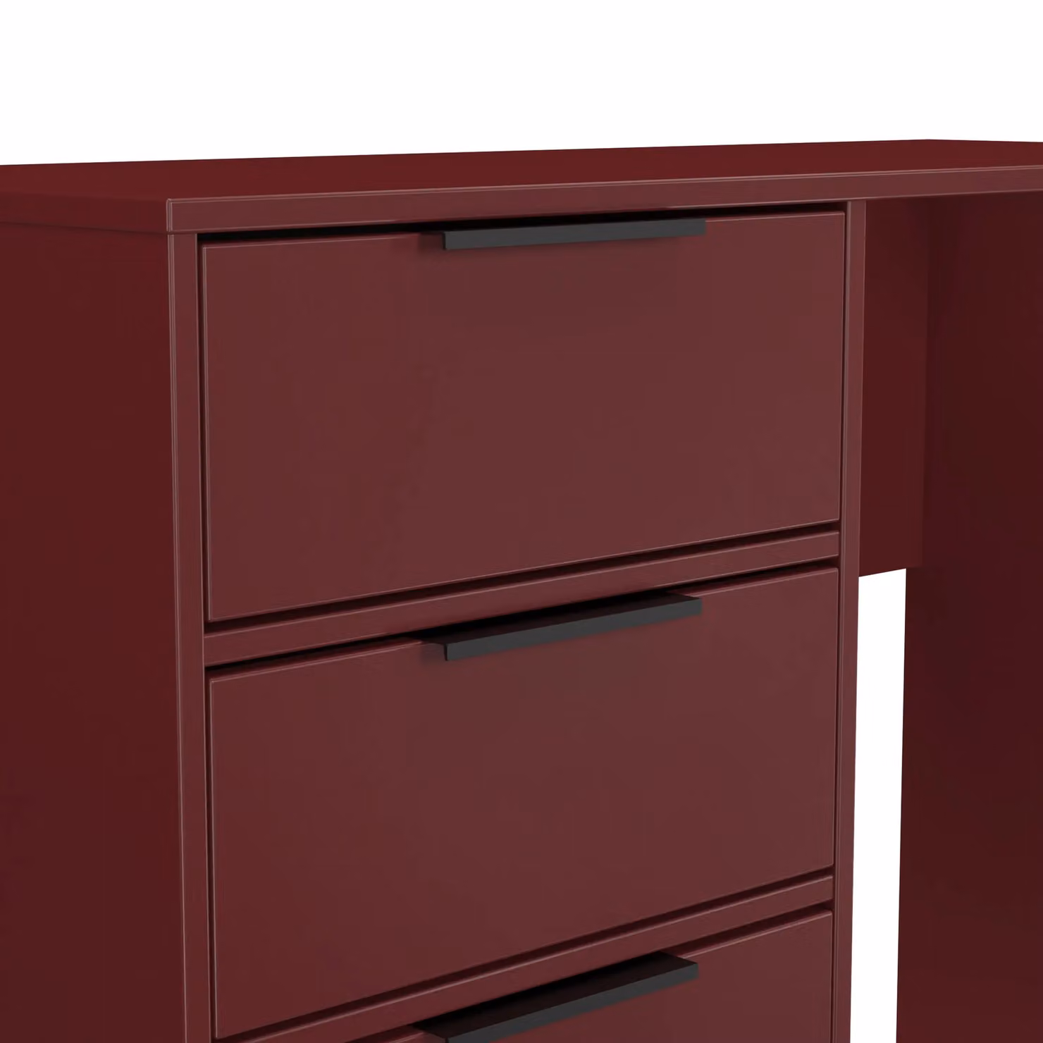 Ready Assembled 2 U Fuji 4 Drawer Vanity in Dark Red – 3