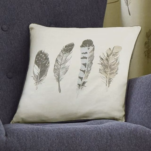 Fusion Idaho Square Cotton Filled Cushion in Grey, W/D/H: 43 x 43 x 43 cm