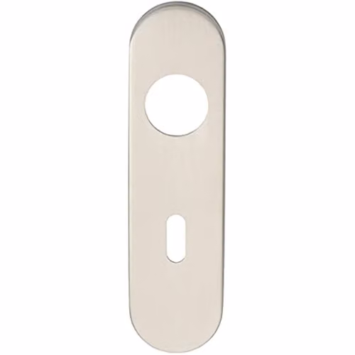 Loops Pair Radius Standard Lock Handle Key Plates in Brushed Silver Stainless Steel, W/D/H: 170 x 45 x 8 mm