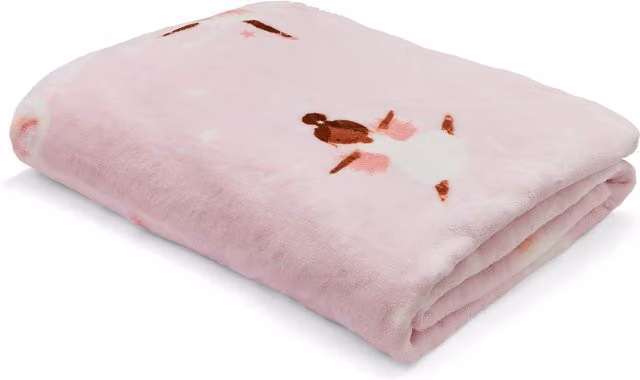Catherine Lansfield Dancing Fairies Pink Polyester Throw, W: 130 cm, D: 170 cm