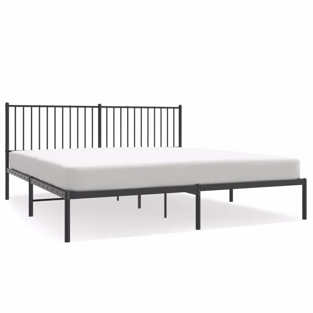 Berkfield Home Metal Bed Frame with Headboard in Black, W/D/H: 180 x 200 cm – 2