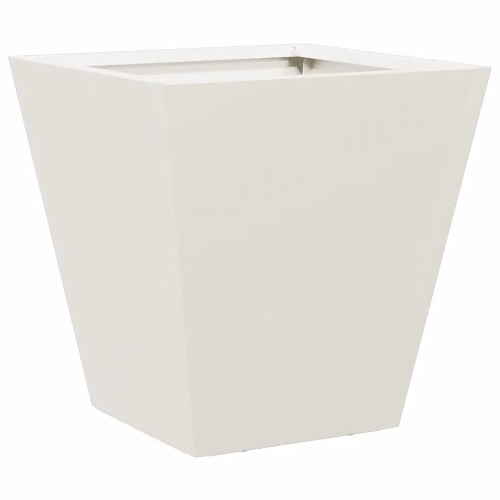Berkfield Home Steel Garden Planter Tub, White, W/D/H: 30 x 30 x 30 cm – 2