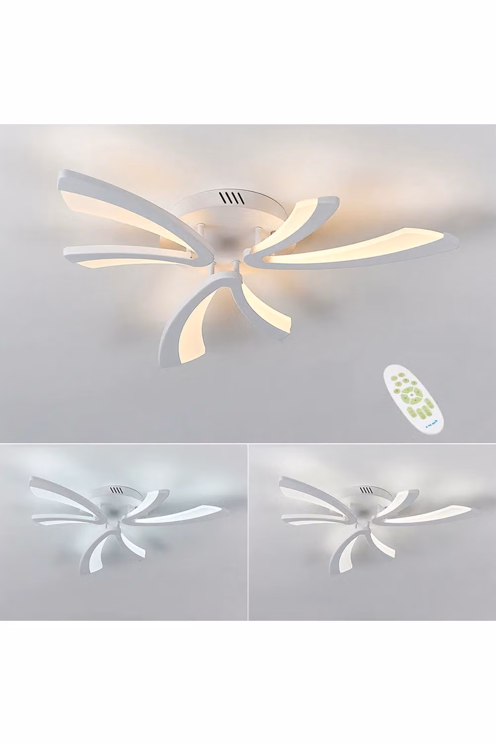 Living and Home Modern V-Shaped LED Semi Flush Ceiling Light in White – 2