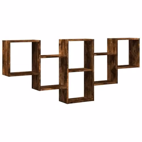 vidaXL Wall Shelf in Smoked Oak, W: 159 cm, D: 18 cm, H: 66 cm – 1