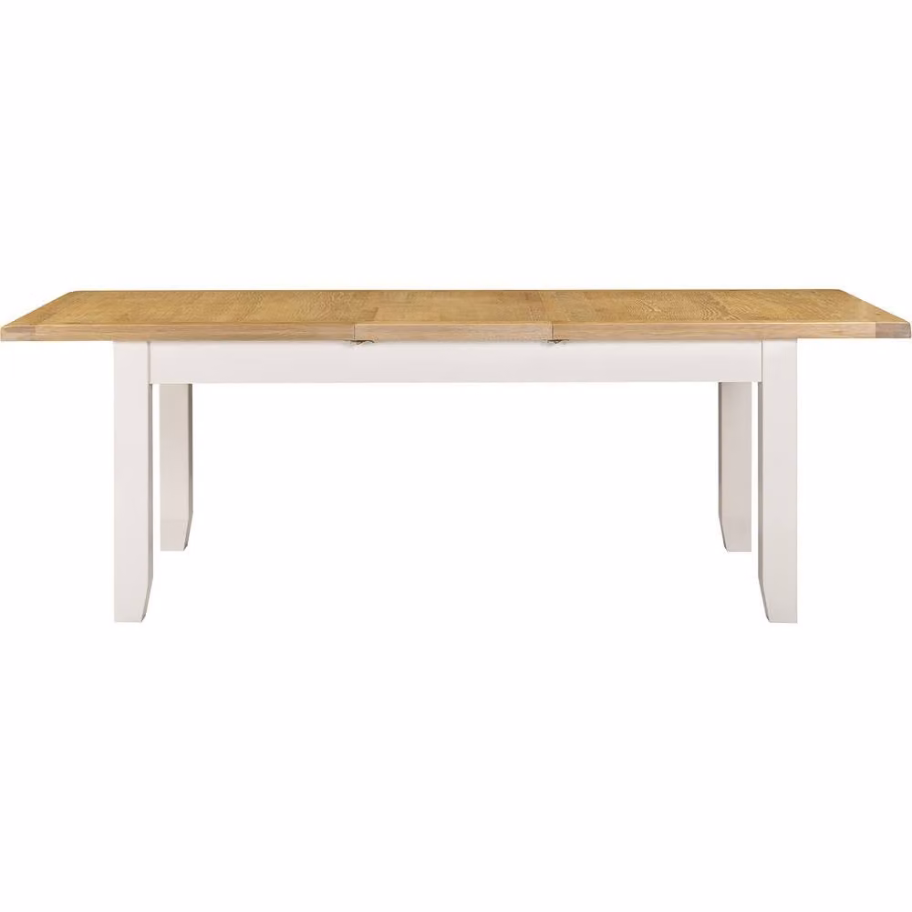 Seconique Windsor Large Extending Rectangular Dining Table in Pebble Grey and Ivory – 2