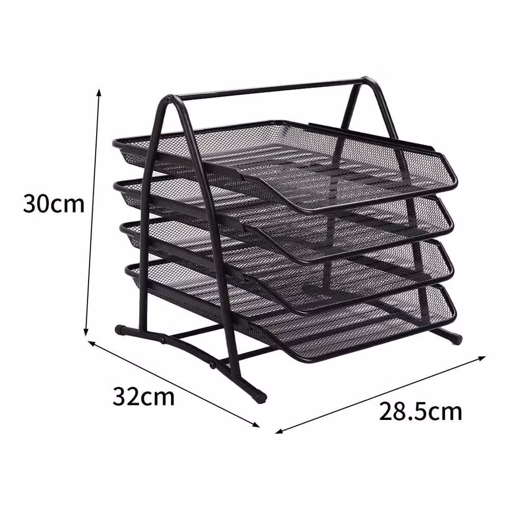 KORVIXA Office Filing Tray Holder for A4 Documents and Letter Paper, Black, W: 100 cm, D: 15 cm, H: 15 cm – 2