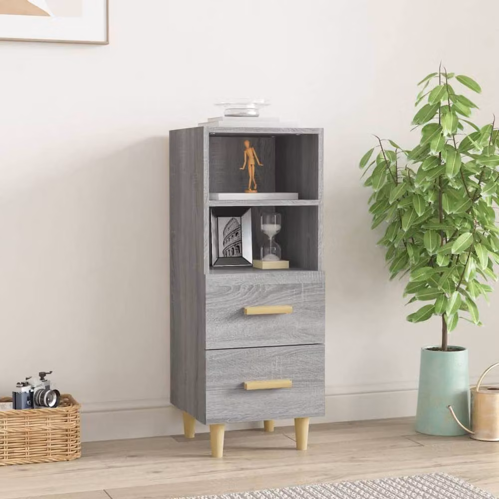 Berkfield Home Grey Sonoma Sideboard in Engineered Wood W/D/H: 34.5 x 34 x 90 cm – 2