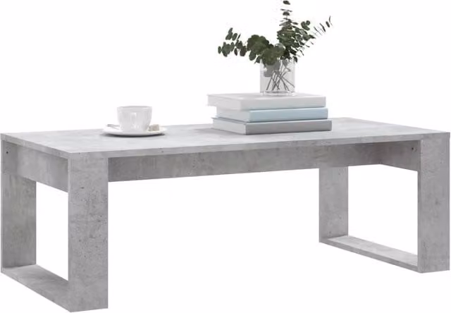 Berkfield Home Modern Rectangular Coffee Table in Concrete Grey, W/D/H: 102 x 50 x 35 cm