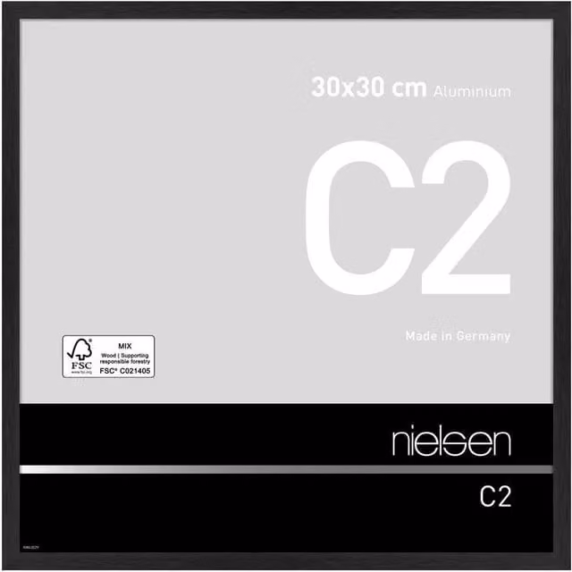 Nielsen Design C2 Aluminium Minimalist Picture Frame, Black, W/D/H: 30 x 30 x 1 cm – 1