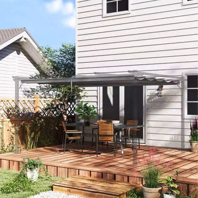 Outsunny Replacement Pergola Cover in Light Grey Polyester
