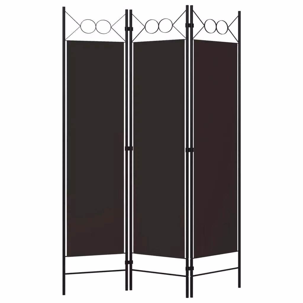Berkfield Home 3-Panel Room Divider in Brown, W: 120 cm, H: 180 cm – 2