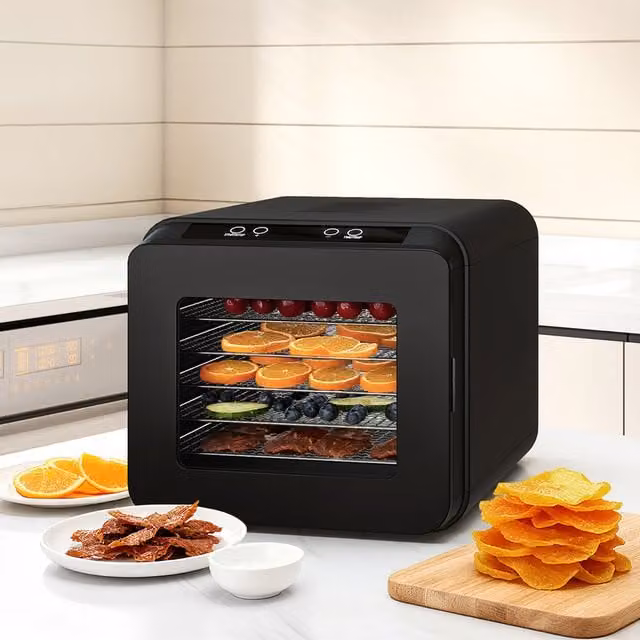 Spector 6 Tray Electric Food Dehydrator with Digital Display and Timer, Black
