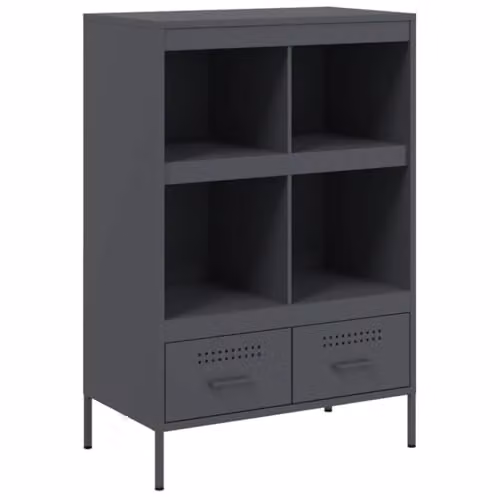 vidaXL Anthracite Steel Highboard, W/D/H: 68 x 39 x 101.5 cm