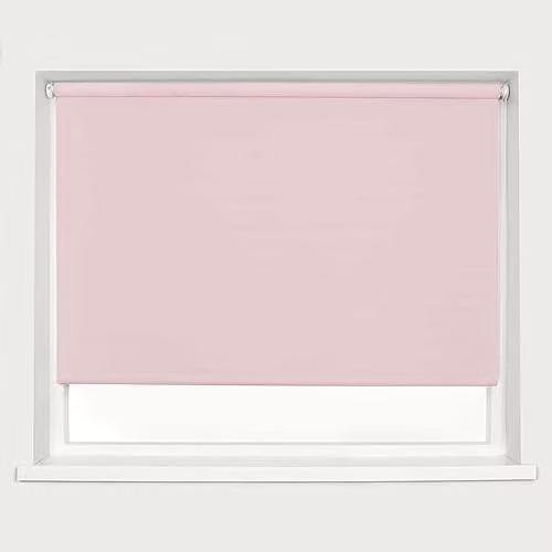 Caecus Lavender Blackout Roller Blind with UV Resistance and Thermal Insulation, Width: 120 cm, Drop: 160 cm