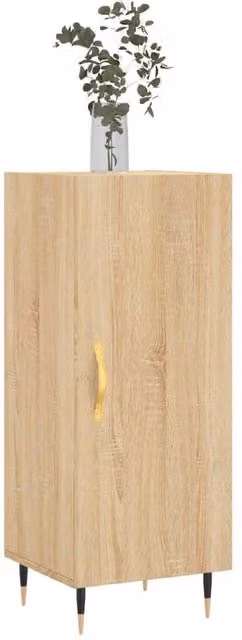 Berkfield Home Sonoma Oak Sideboard in Beige, W/D/H: 34.5 x 34.5 x 90 cm