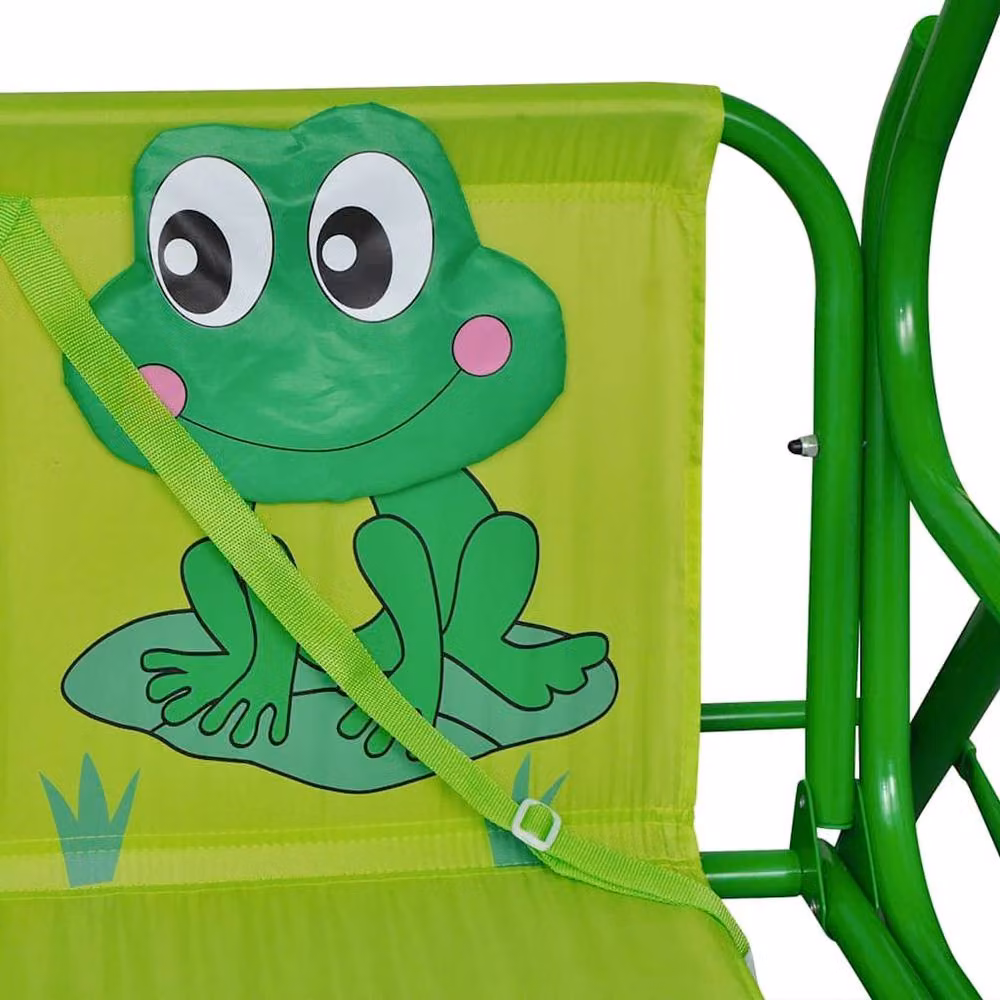 Berkfield Home Kids Swing Seat with Sun Canopy in Green – 2