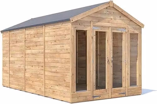 Dunster House RagePanda Modular Summerhouse with Gable Roof in Brown – 1