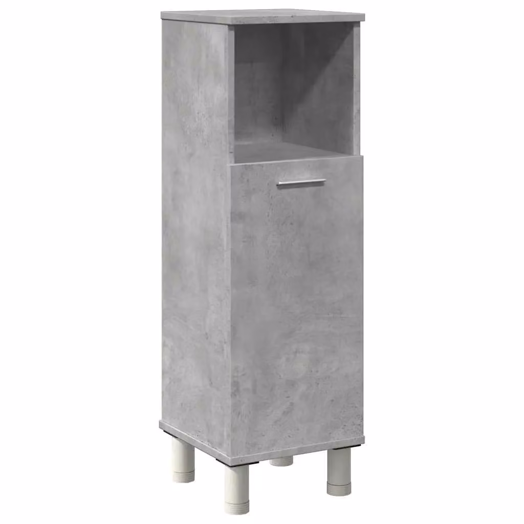 Berkfield Home Modern Grey Bathroom Cabinet with Hinged Doors and Open Shelf, W/D/H: 30 x 30 x 95 cm – 2