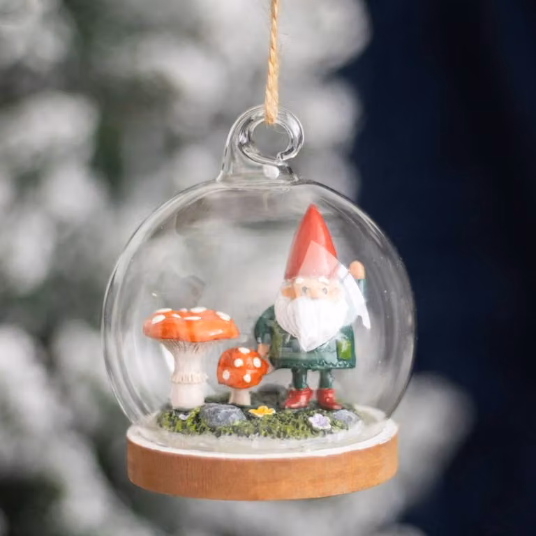 Uniqueful Multicolour Gnome Glass Dome Hanging Pendant Decoration