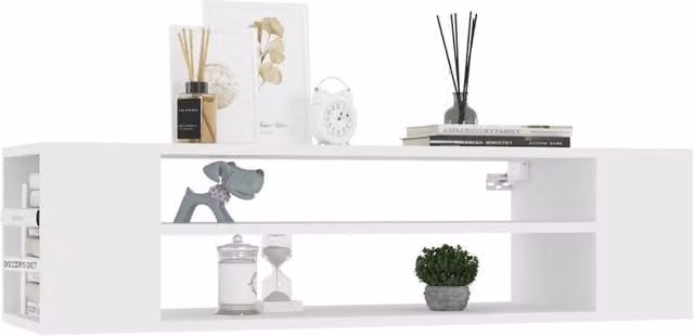 Berkfield Home Hanging TV Cabinet in White, W/D/H: 100 x 30 x 26.5 cm
