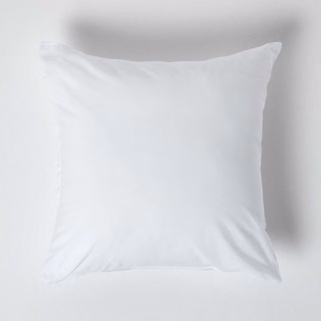 Homescapes 200 Thread Count Egyptian Cotton Percale Housewife Pillowcase, White, W: 40 cm