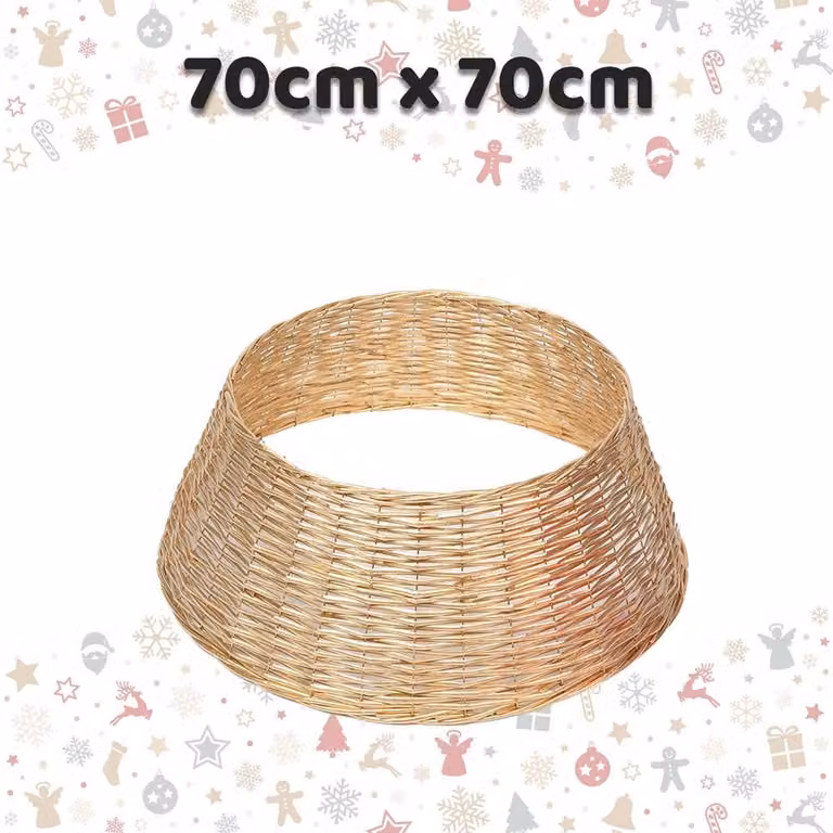 VFM e-Store Gold Christmas Tree Skirt Decoration, W/D/H: 70 x 70 x 70 cm