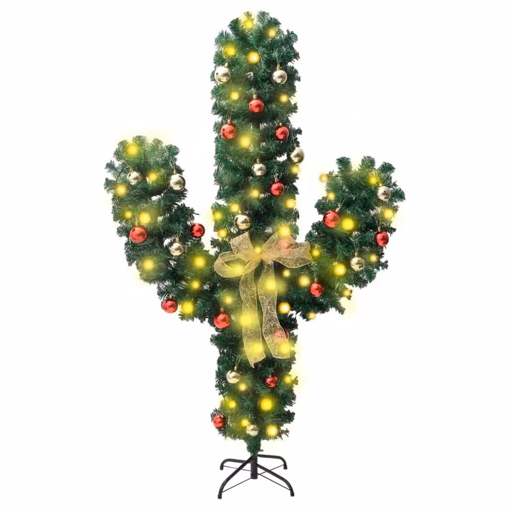 Berkfield Home Green Christmas Cactus with LED Lights and Stand, Height: 180 cm – 2