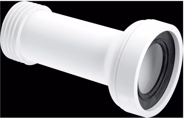 McAlpine WC-CON2B Straight Adjustable Length Rigid WC Connector in White – 1