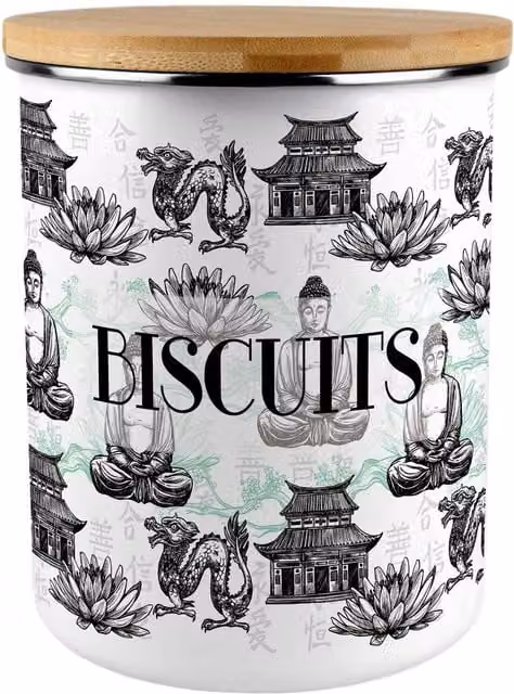 Purely Home Asian Scenery Extra Large Biscuit Tin in Multicoloured