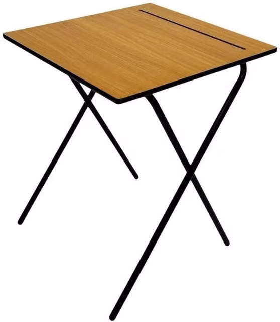 Kelvenix Brown Folding Exam Desk with MDF Laminate Top, W: 60.0 cm, D: 60.0 cm, H: 74.0 cm