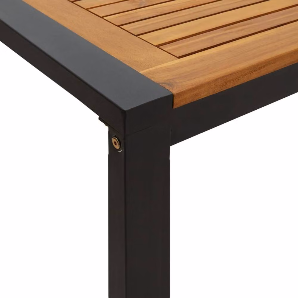 Berkfield Home Garden Table in Brown Solid Acacia Wood with U-shaped Legs, W/D/H: 180 x 90 x 75 cm – 4