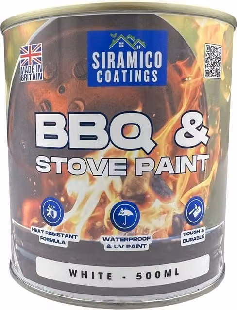 SIRAMICO COATINGS High Temperature BBQ and Stove Paint for Metal, 1000°C, Red and White