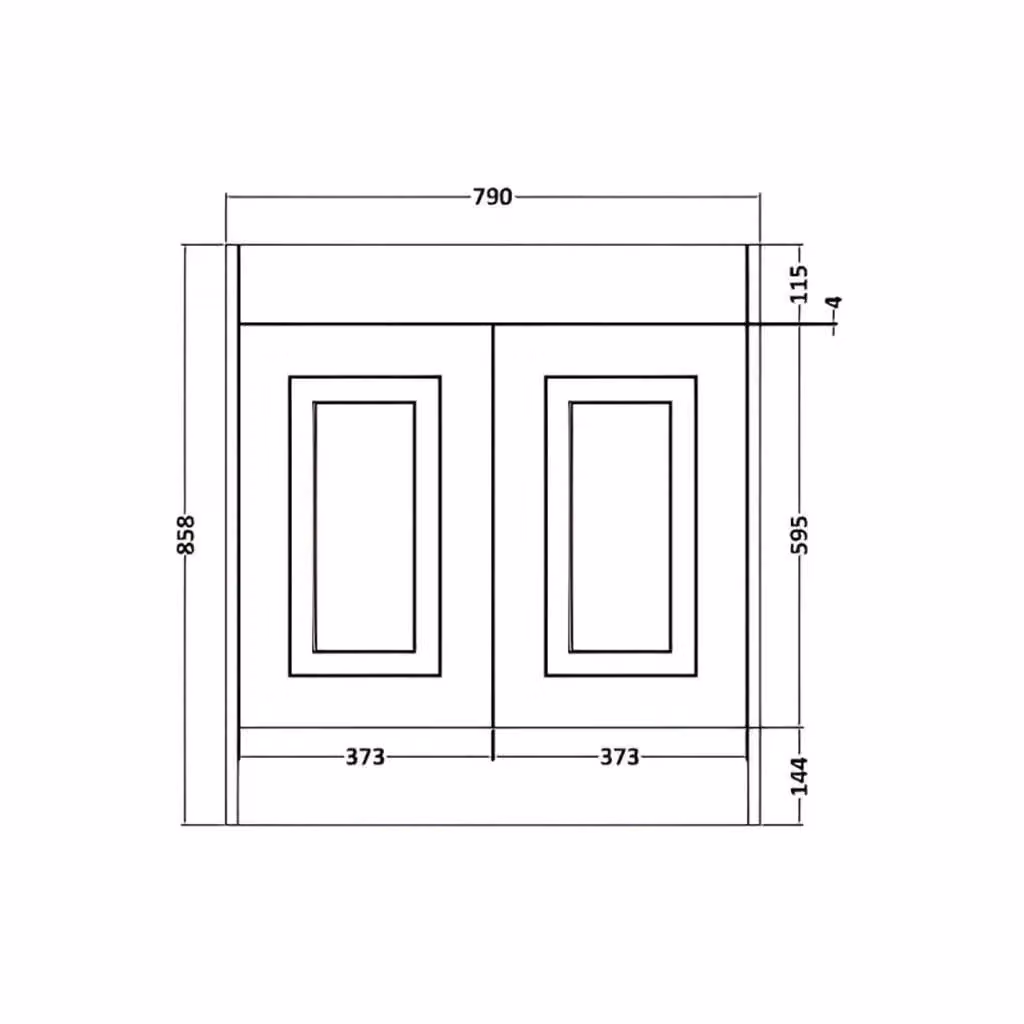 Clifton White Floor Standing 2 Door Bathroom Unit with Ceramic Basin W/D/H: 80 x 45.5 x 85.8 cm – 2