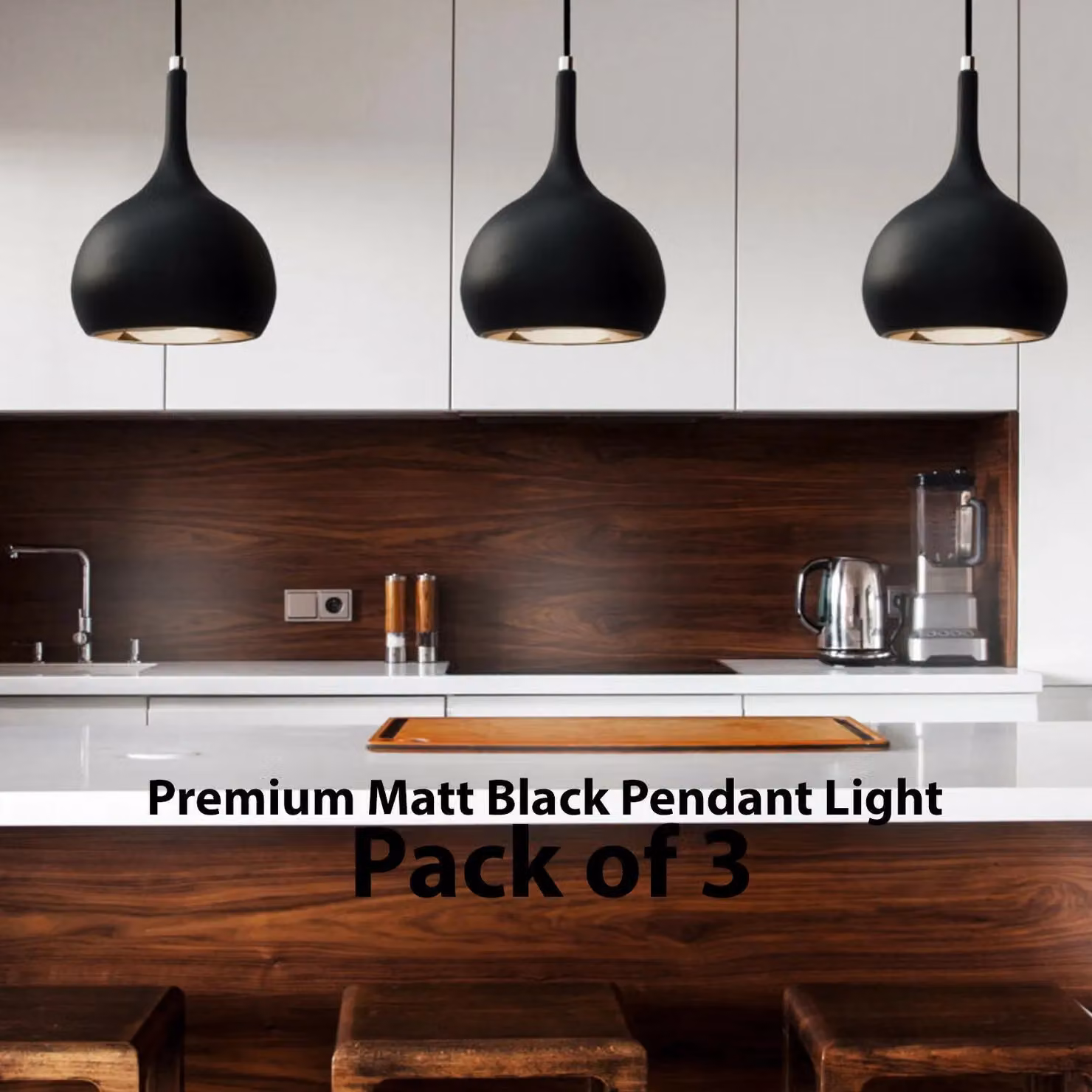 Loops Modern LED Hanging Ceiling Pendant Light in Matt Black and Copper – 2