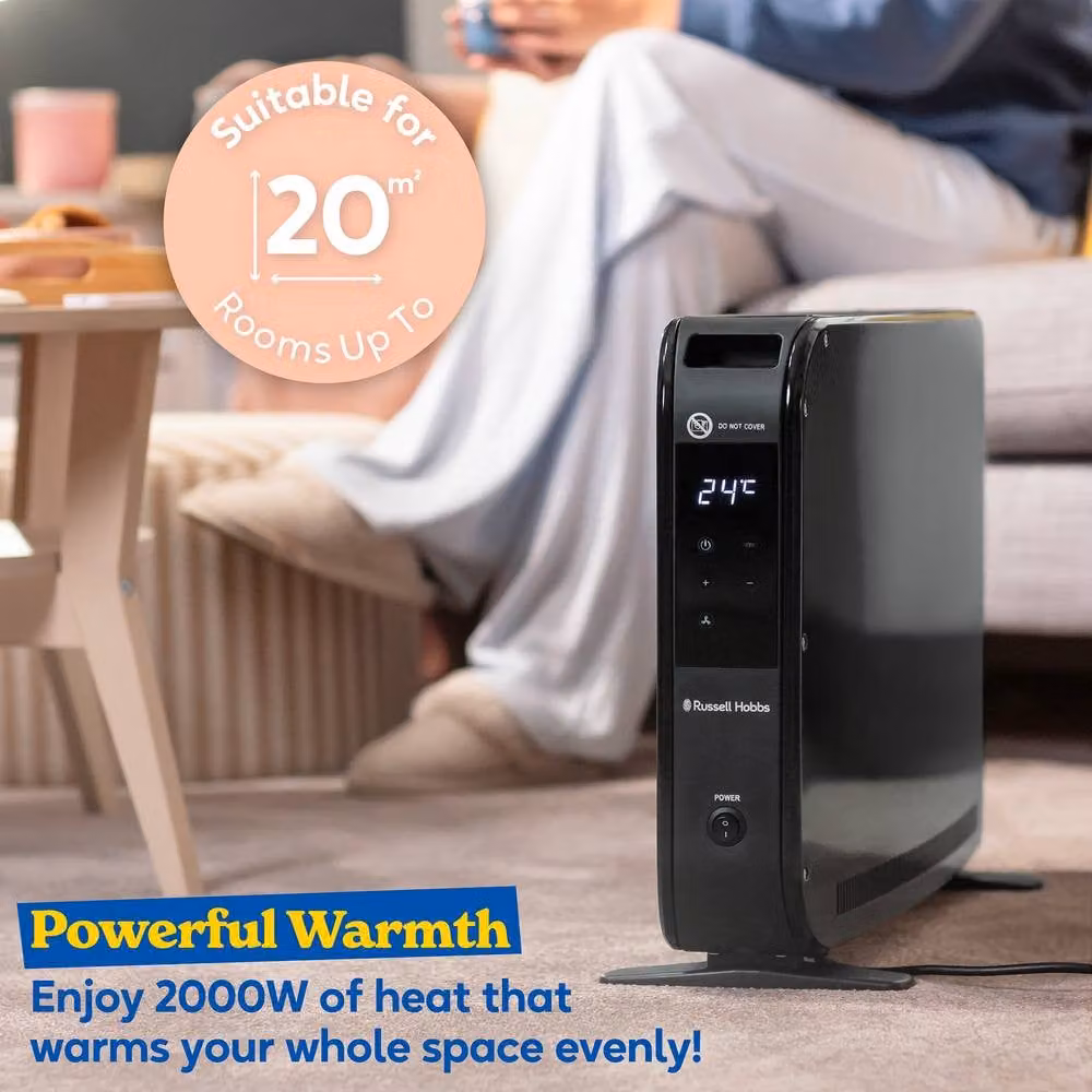 Russell Hobbs RHCVHTF2004 Digital Convector Heater 2000W with Turbo Fan, Black – 4