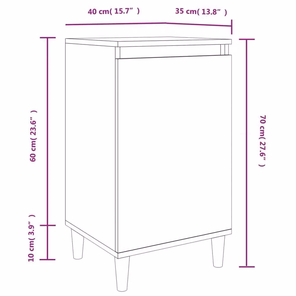Berkfield Home Classic Bedside Cabinets, 2 Piece, Brown Oak, W/D/H: 40 x 35 x 70 cm – 6