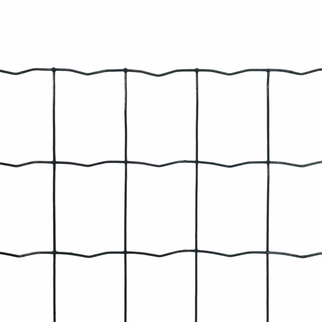 Berkfield Home Euro Fence PVC-Coated Steel Fencing, Green, W: 10 m, H: 1.5 m – 2