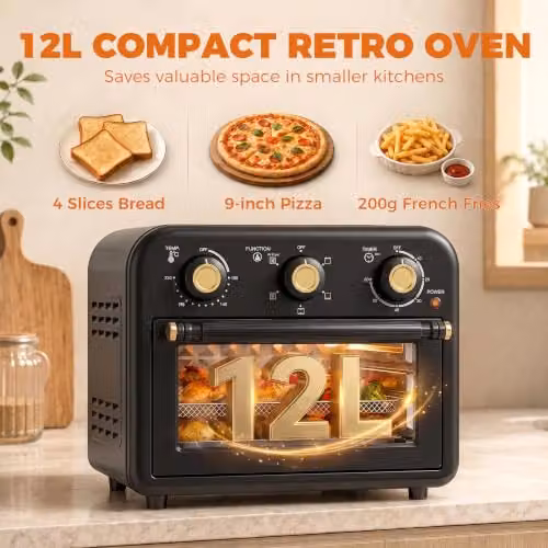 HOMCOM 12 L Black Convection Air Fryer Oven – 3