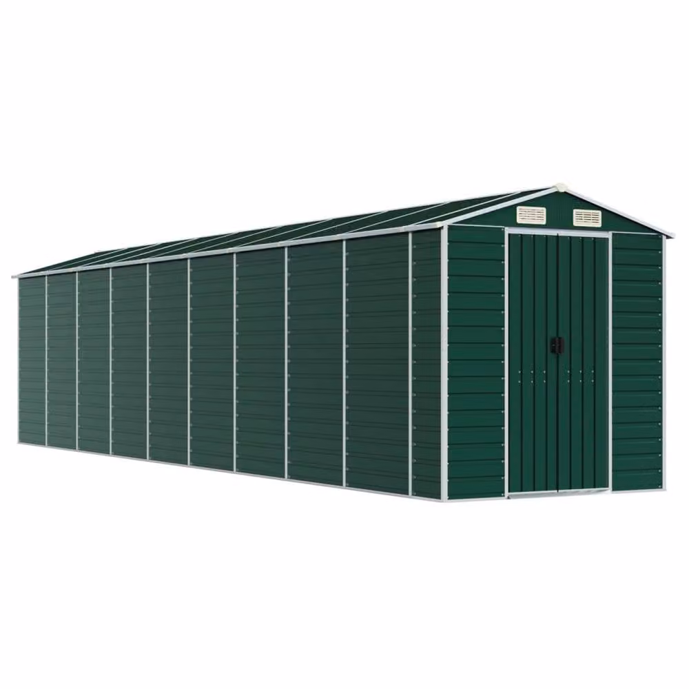 Berkfield Green Galvanised Steel Gable Garden Shed, W/D/H: 191 x 810 x 198 cm – 2
