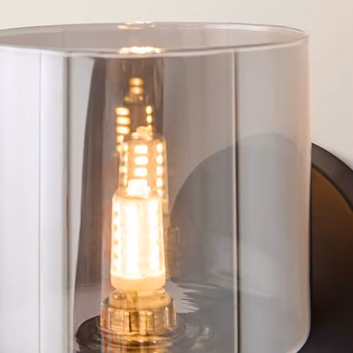 ValueLights Canya 3 Way Chandelier Ceiling Light with Ribbed Glass Shades in Gold/Brass or Black